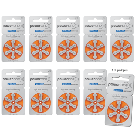 Power One 13 (PR48) Oranje batterij gehoorapparaat (60x)