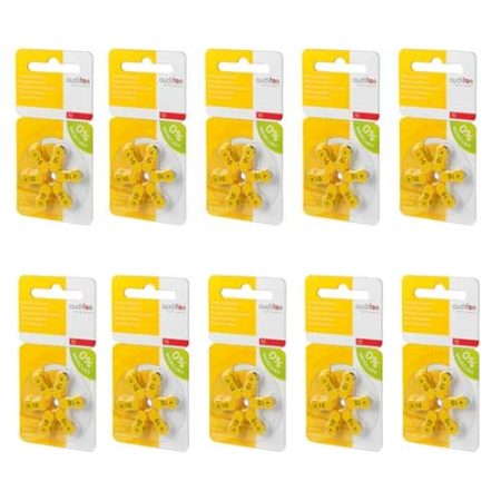 Audifon 10 (PR70) Geel hoortoestelbatterij - Voordeelpakket (60x)